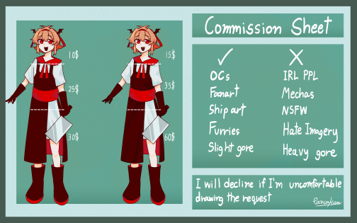 commission sheet